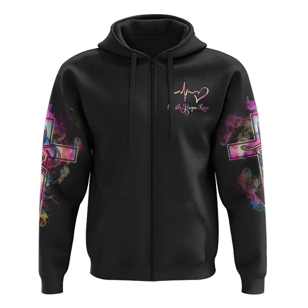 Tie Dye Butterfly Cross Faith With Rose All Over Print 3D Hoodie, Christian Hoodie, Christian Sweatshirt, Bible Verse Shirt