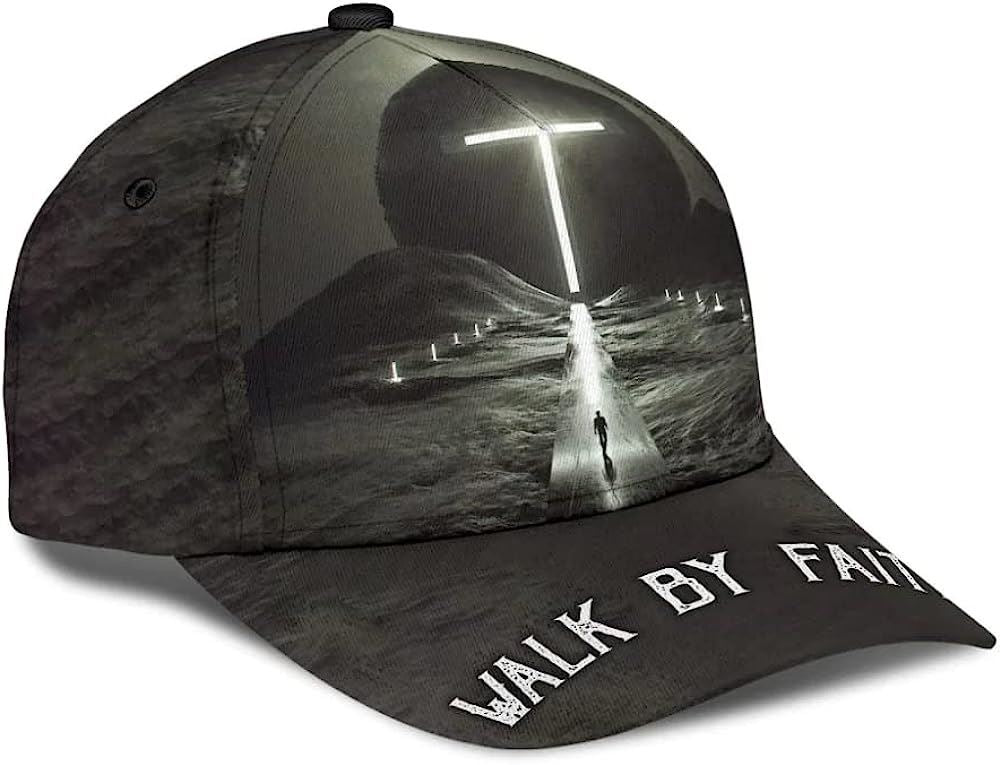 Walk By Faith Cross Classic Hat All Over Print Baseball Cap, God Cap, Gift Ideas For Male