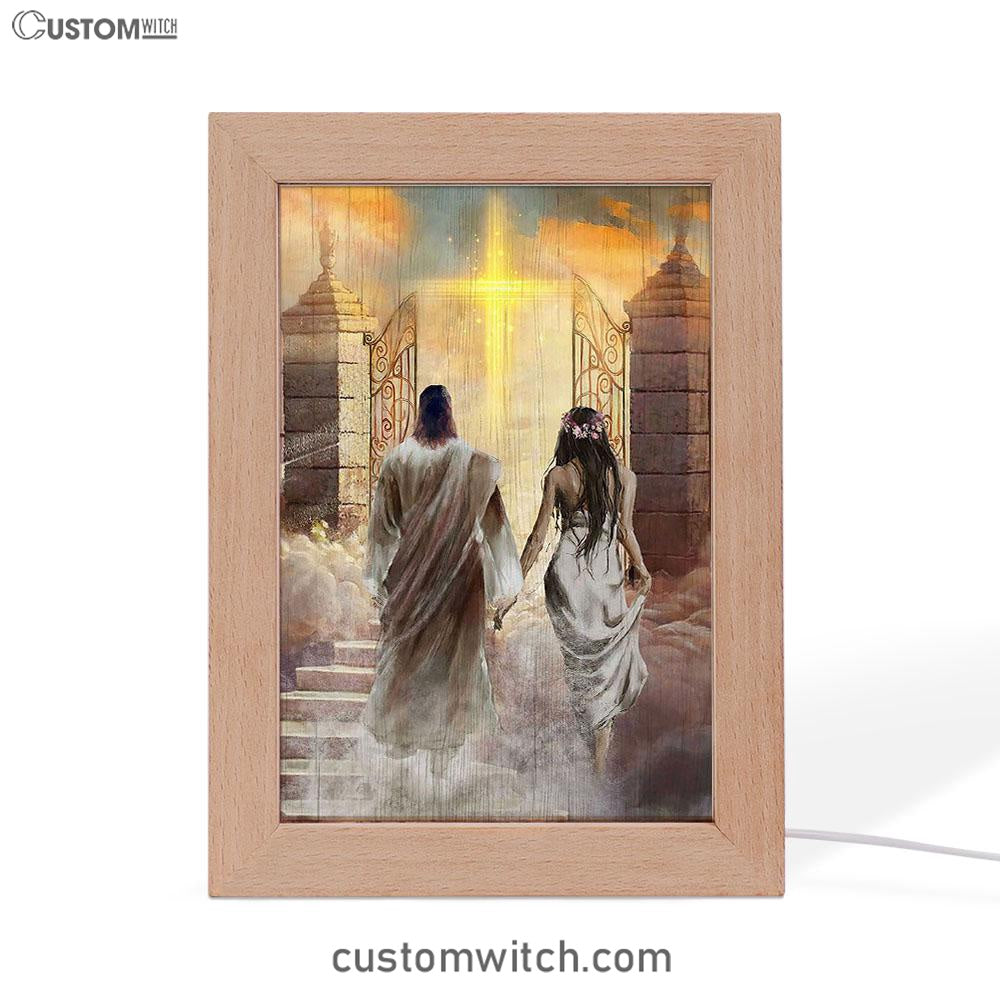 Walking With Jesus The Way To Heaven Frame Lamp Art - Christian Art - Bible Verse Art - Religious Home Decor