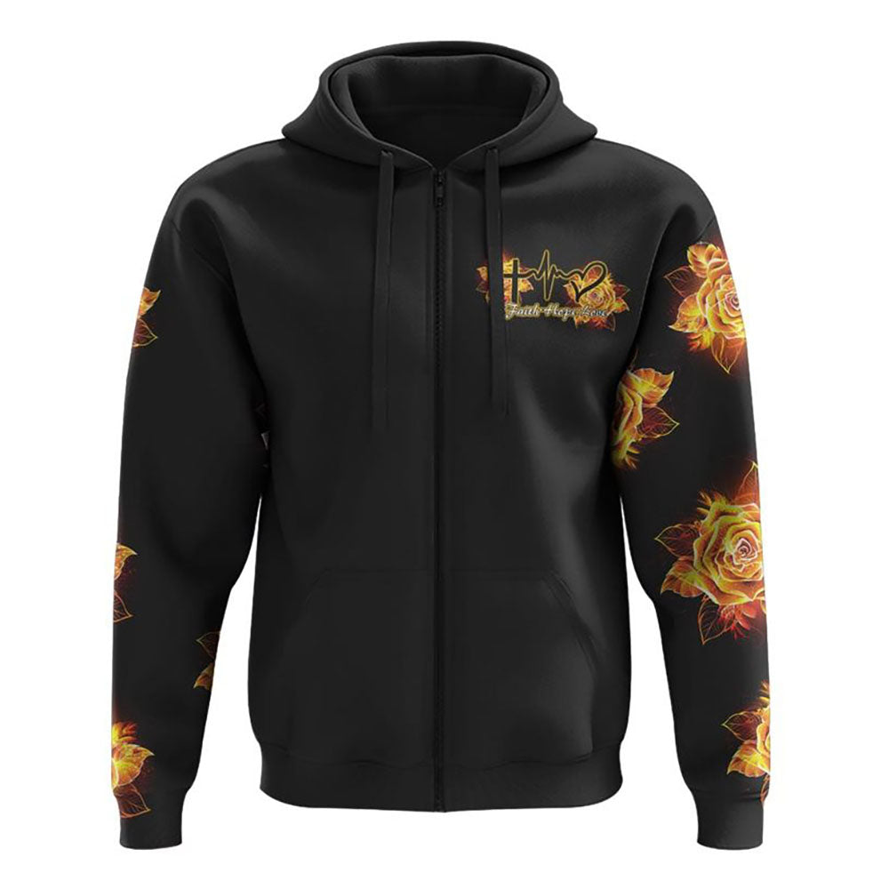 Way Maker Miracle Worker Gold Rose Cross All Over Print 3D Hoodie, Christian Hoodie, Christian Sweatshirt, Bible Verse Shirt