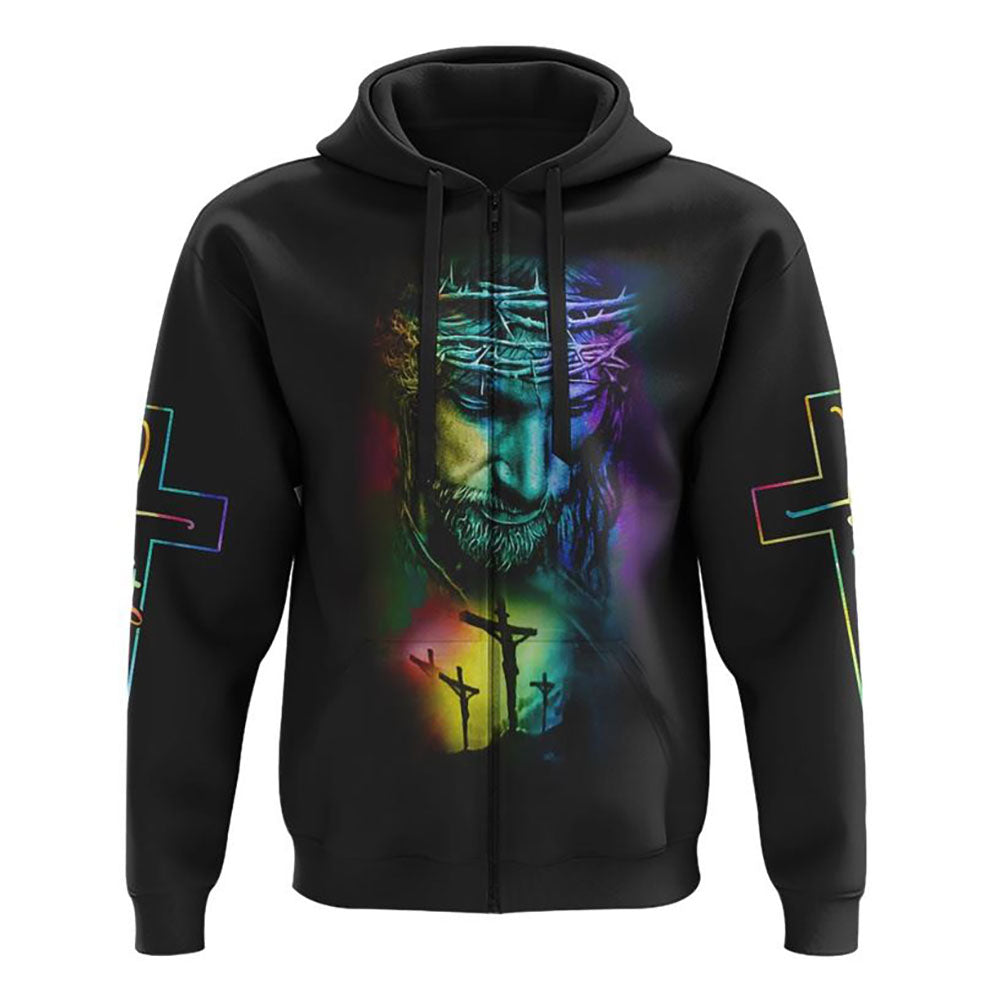 Way Maker Miracle Worker Rainbow Painting Jesus All Over Print 3D Hoodie, Christian Hoodie, Christian Sweatshirt, Bible Verse Shirt