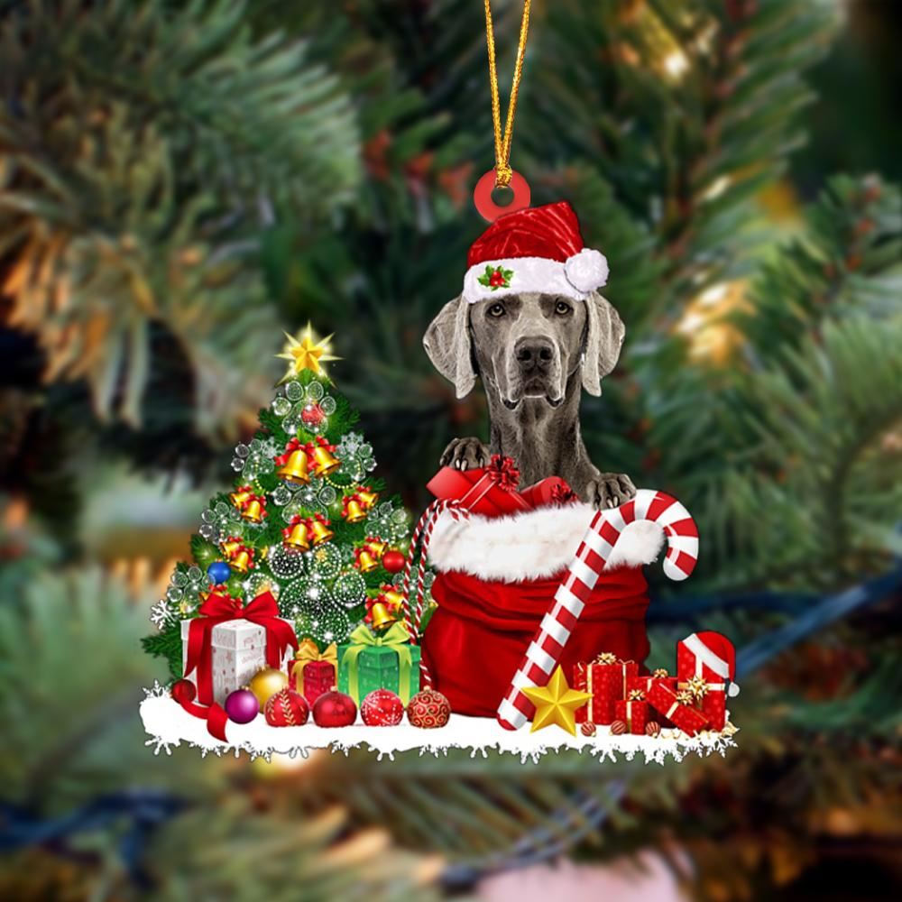 Weimaraner Gift Bag Merry Christmas Ornament, Christmas Gift, Christmas Tree Decorations, Christmas Ornament 2023