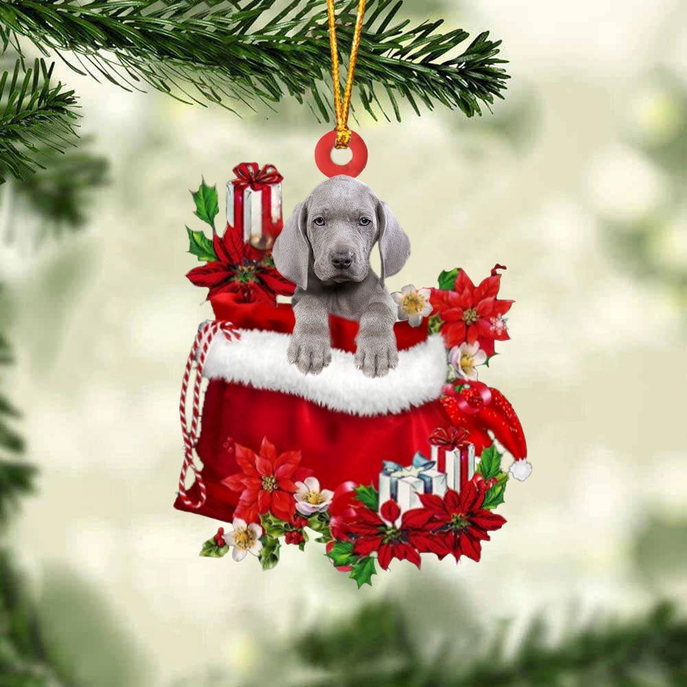 Weimaraner In Gift Bag Christmas Ornament, Christmas Gift, Christmas Tree Decorations, Christmas Ornament 2023