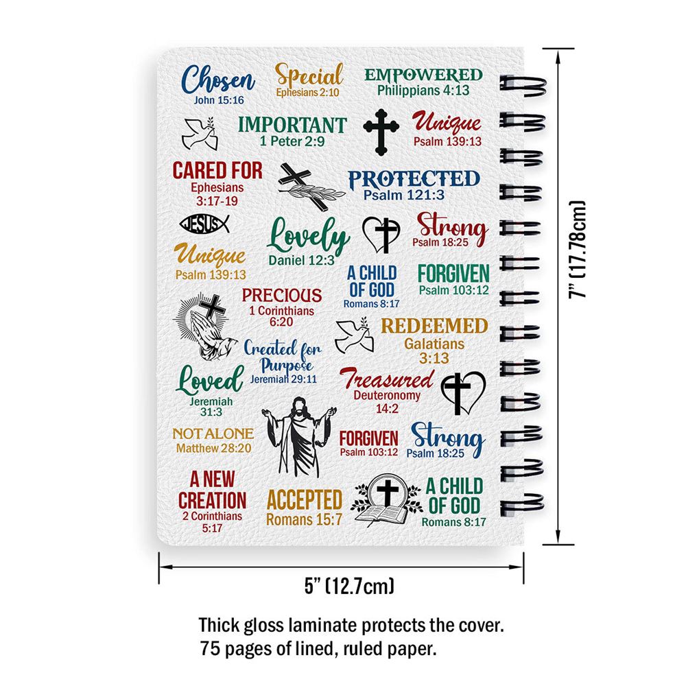 What God Says About You Prayer Personalized Spiral Journal, Inspiration Gifts For Christian People