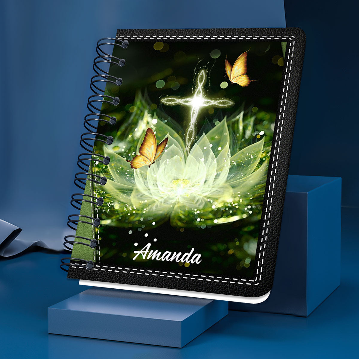 When She Speaks Her Words Are Wise Beautiful Personalized Spiral Journal, Christian Art Gifts Journal