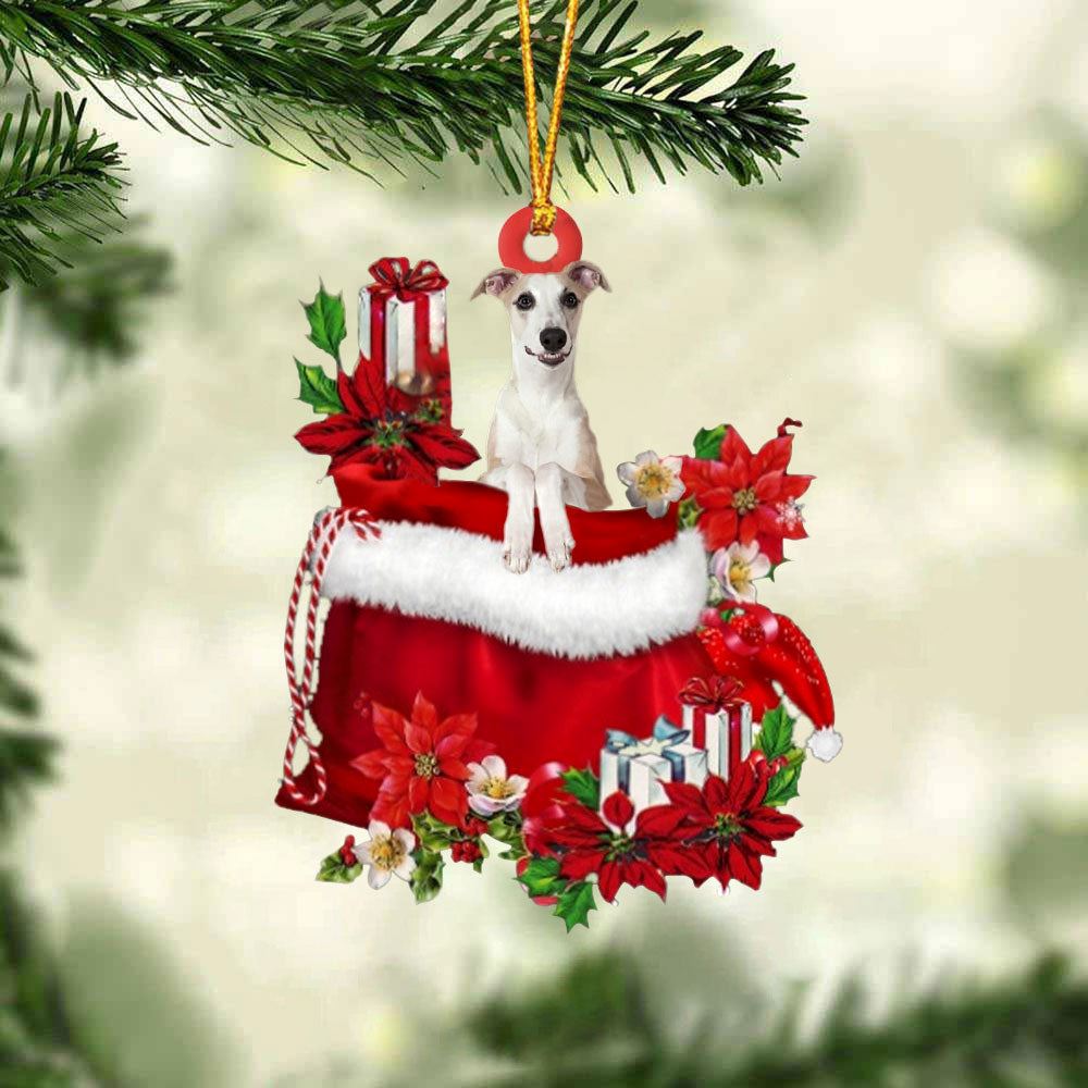 Whippet In Gifts Bag Christmas Ornament, Christmas Gift, Christmas Tree Decorations, Christmas Ornament 2023