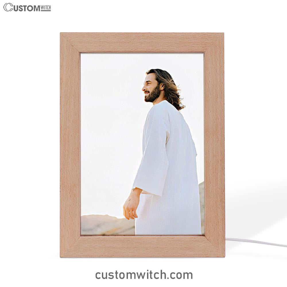 White Jesus Picture - Jesus Frame Lamp Art 1 - Christian Art - Jesus Decor