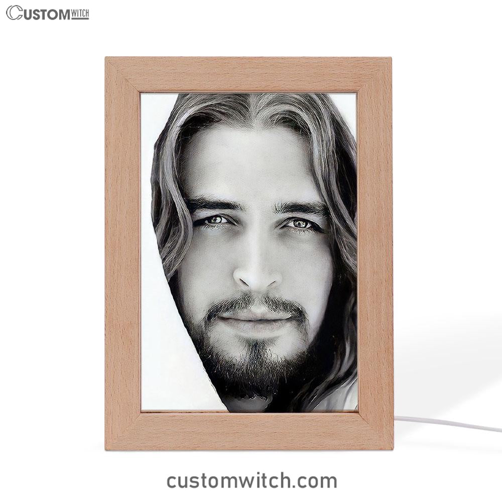 White Jesus Picture 2 - Jesus Frame Lamp Art - Christian Art - Jesus Decor