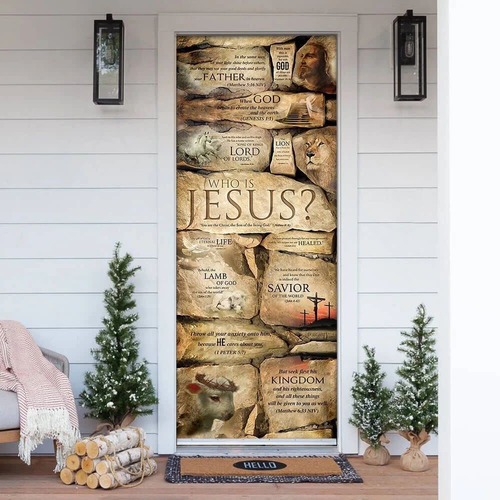 Who Is Jesus Door Cover, Christian Door Decor, Door Christian Church, Christian Door Plaques