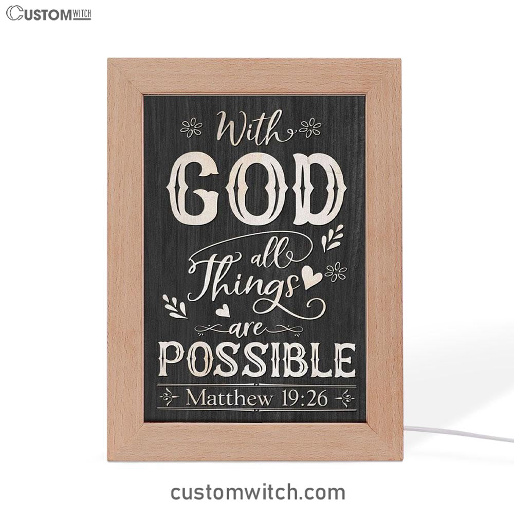 With God All Things Are Possible Matthew 1926 Bible Verse Decor Art - Bible Verse Decor - Scripture Art