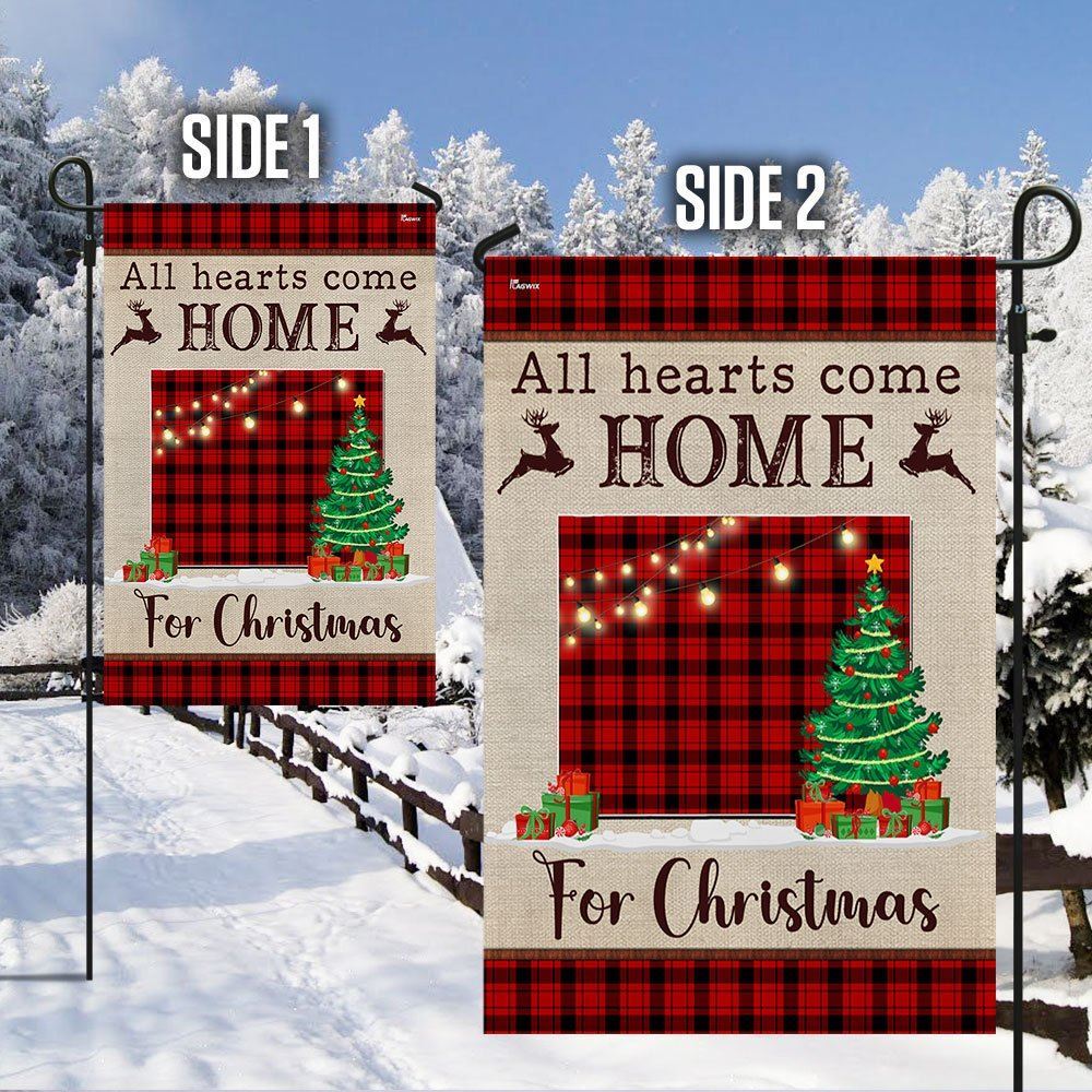 Wyoming Christmas Flag All Hearts Come Home For Christmas Flag, Christmas Garden Flag, Home Decor Accessories, Christmas Outdoor Decor Ideas