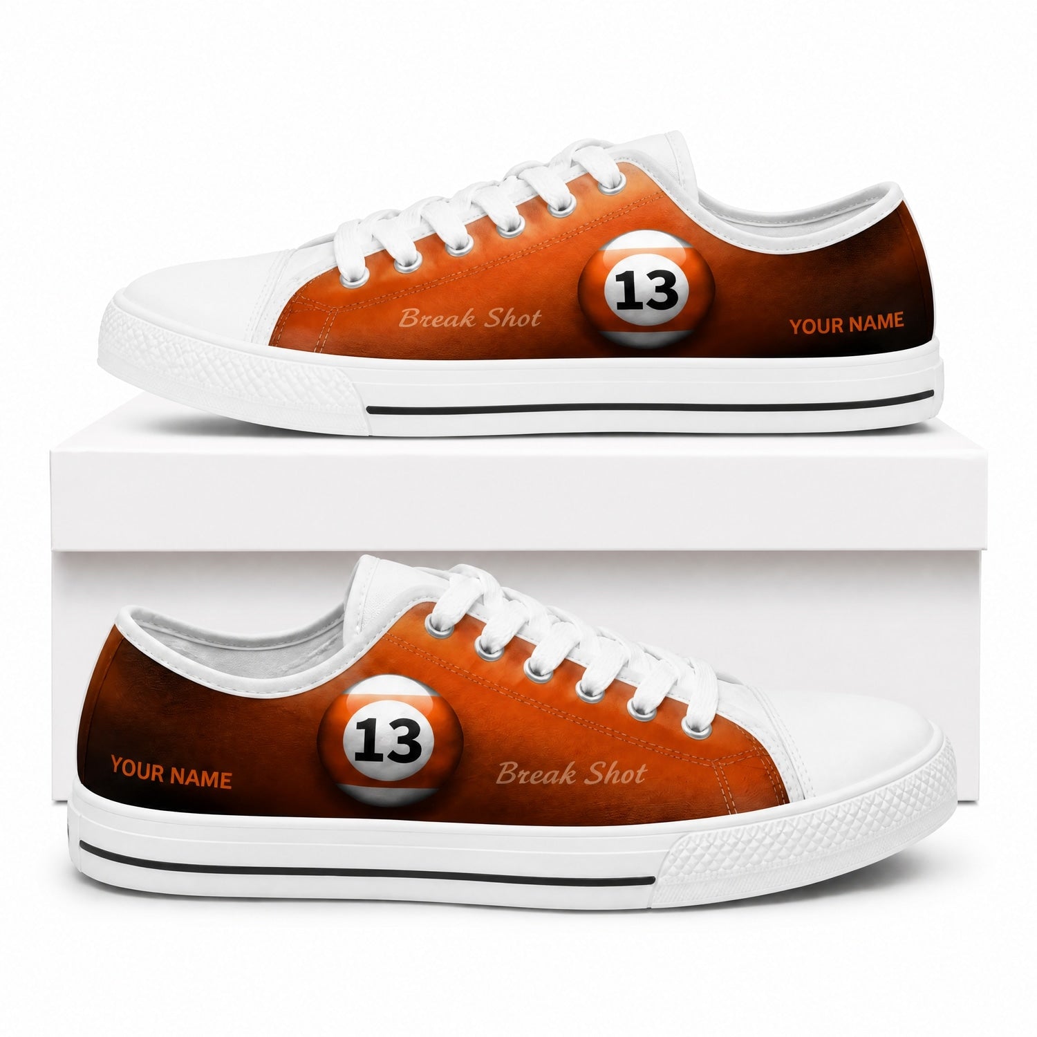13 Eight Ball Classic Personalized Low Top Shoes Box White