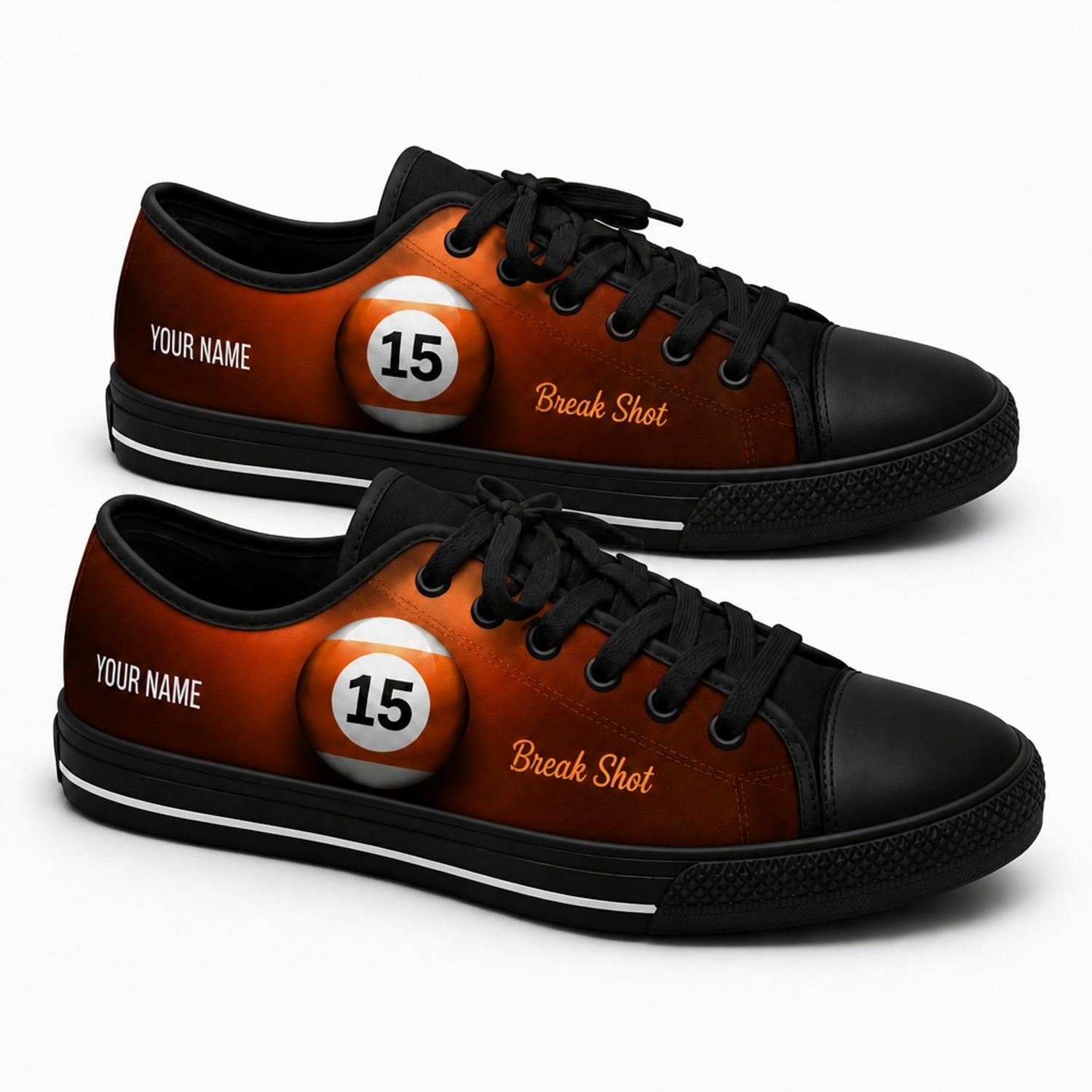 15 Ball Break Shot Retro Custom Low Top Shoes Black Shoes