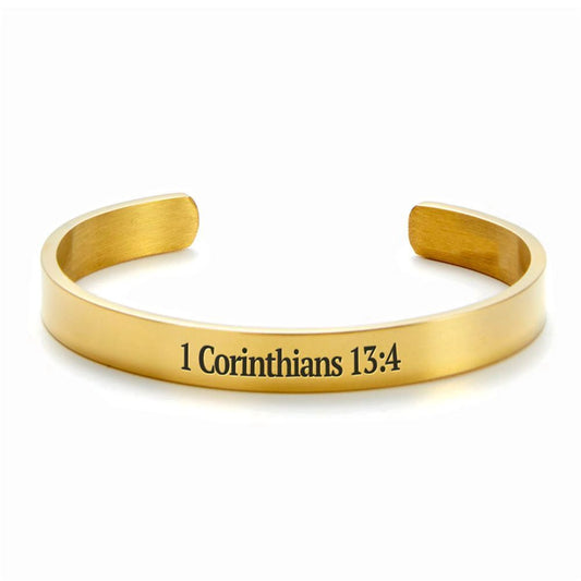 1 Corinthians 134 Love Is Kind Cuff Bracelet, Christian Bracelet For Women, Bible Verse Bracelet, Christian Jewelry
