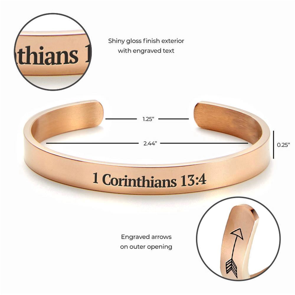 1 Corinthians 134 Love Is Kind Cuff Bracelet, Christian Bracelet For Women, Bible Verse Bracelet, Christian Jewelry