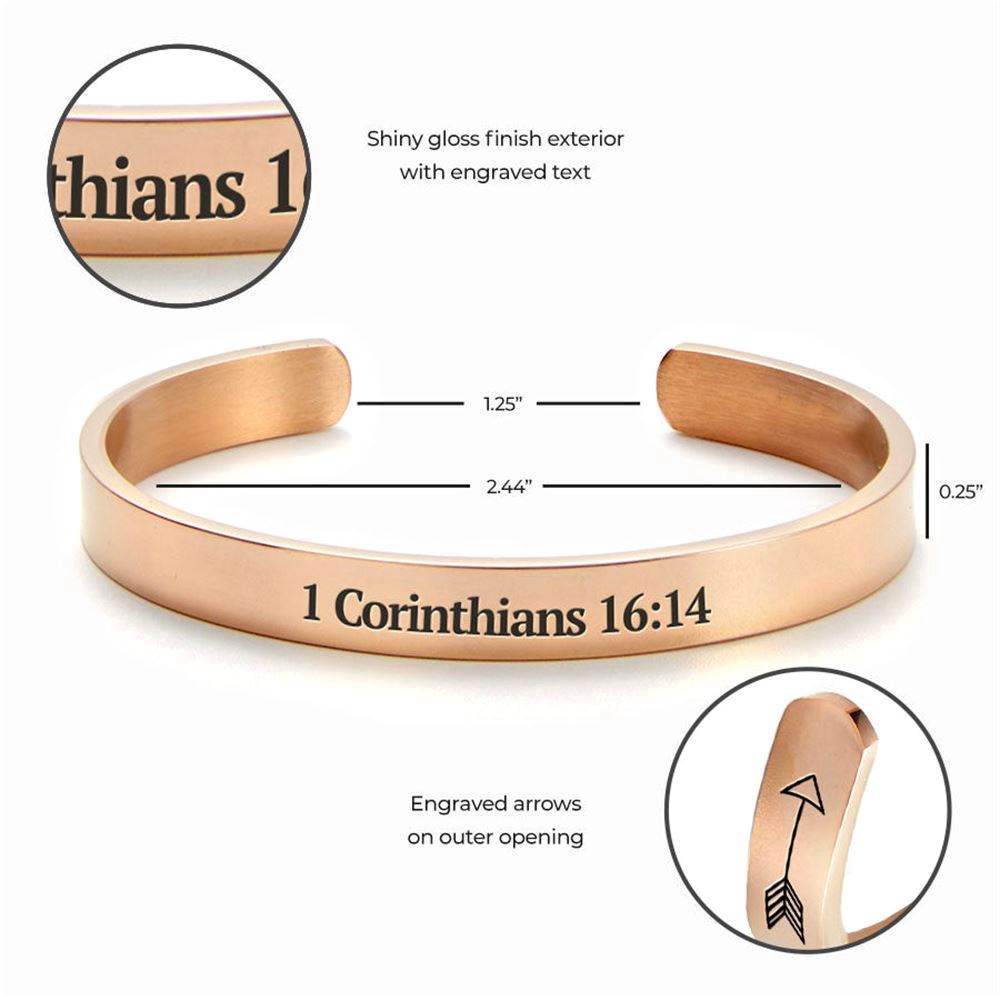 1 Corinthians 1614 Do Everything In Love Cuff Bracelet, Christian Bracelet For Women, Bible Verse Bracelet, Christian Jewelry