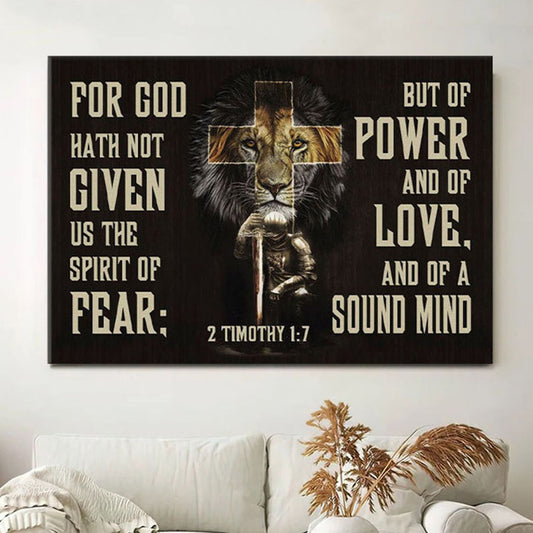 2 Timothy 17 Wall Art For God Hath Not Given Us The Spirit Of Fear Canvas Print - Christian Wall Decor