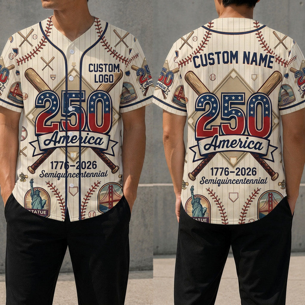 Custom 250th Anniversary America Baseball Jersey 1776-2026