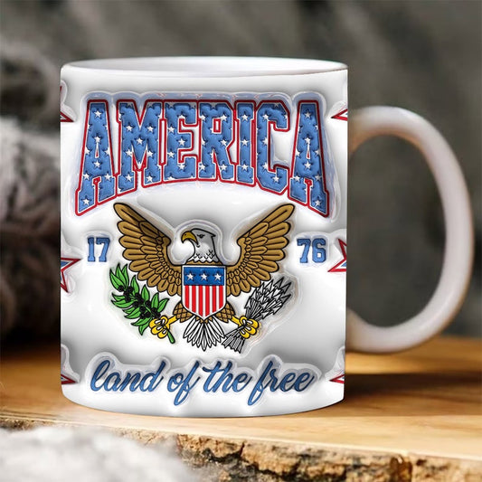 3D American Eagle Inflated Mug, 3D Coffee Mug, Cute 3D Inflated Mug, Birthday Gift, Christimas Gift