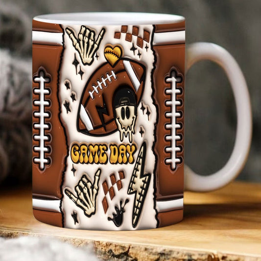 3D Game Day Inflated Mug, 3D Coffee Mug, Cute 3D Inflated Mug, Birthday Gift, Christimas Gift