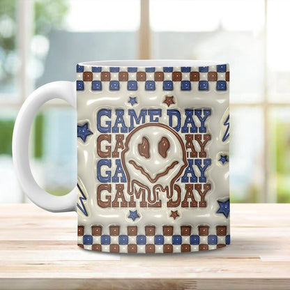 3D Game Day Inflated Mug, 3D Puffy Game Day Mug, 3D Coffee Mug, Cute 3D Inflated Mug, Birthday Gift, Christimas Gift