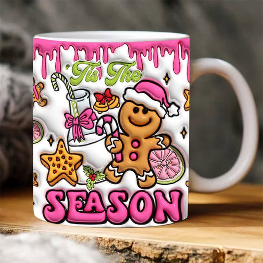 3D Gingerbread Milky Inflated Mug, 3D Coffee Mug, Cute 3D Inflated Mug, Birthday Gift, Christimas Gift