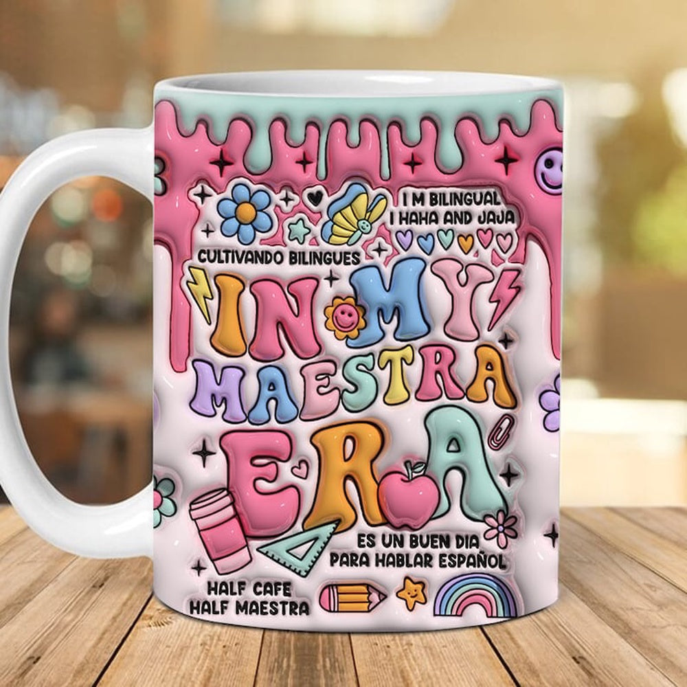 3D In My Maestra Era Inflated Mug, 3D Coffee Mug, Cute 3D Inflated Mug, Birthday Gift, Christimas Gift