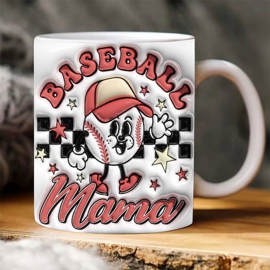 3D Inflated Baseball Mug, 3D Coffee Mug, Cute 3D Inflated Mug, Birthday Gift, Christimas Gift
