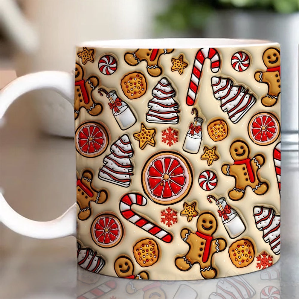 3D Inflated Gingerbread Mug, 3D Coffee Mug, Cute 3D Inflated Mug, Birthday Gift, Christimas Gift