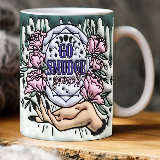 3D Inflated Go Smudge Yourself Mug, 3D Coffee Mug, Cute 3D Inflated Mug, Birthday Gift, Christimas Gift