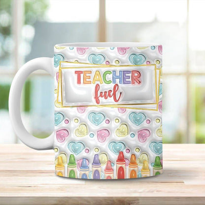 3D Inflated Teacher Mug, 3D Teacher Fuel Inflated Mug, Teacher 3D Coffee Mug, Back To School Mug