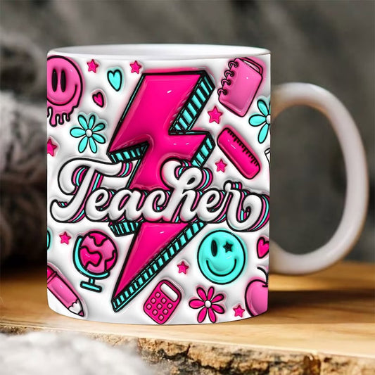 3D Inflated Teacher Mug, 3D Teacher Inflated Mug, Back To School Mug, Teacher 3D Coffee Mug, Back To School Mug