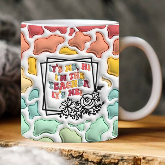 3D Inflated Teacher Mug, 3D Teacher Inflated Mugs, Teacher 3D Coffee Mug, Back To School Mug