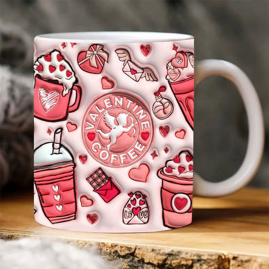 3D Inflated Valentine's Mug, 3D Valentine Coffee Inflated Mug, Valentine 3D Coffee Mug, Gift For Her