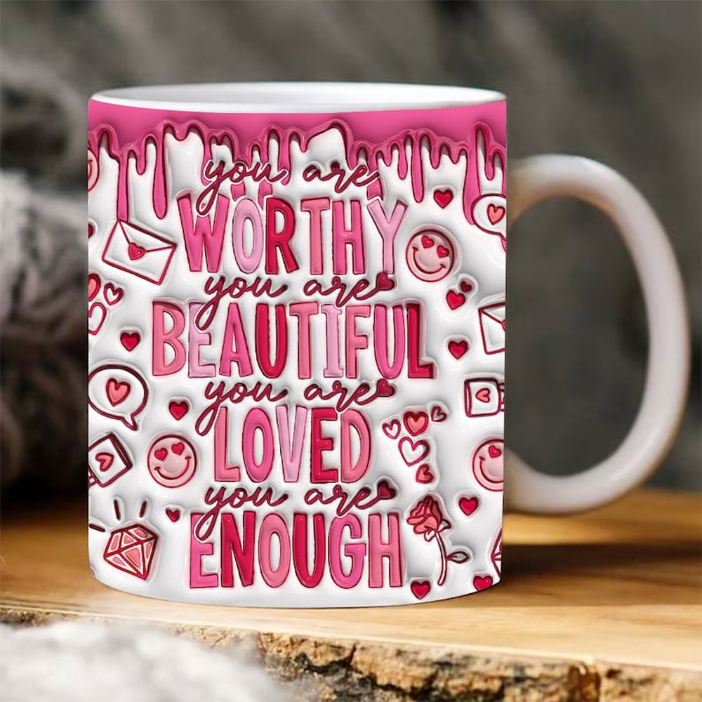 3D Inflated Valentine's Mug, 3D You Are Bible Valentine Inflated Mug, Valentine 3D Coffee Mug, Gift For Her