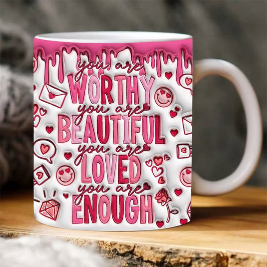 3D Inflated Valentine's Mug, 3D You Are Bible Valentine Inflated Mug, Valentine 3D Coffee Mug, Gift For Her