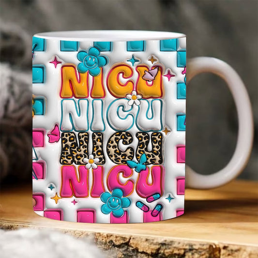 3D Nicu Nurse Inflated Mug, 3D Coffee Mug, Cute 3D Inflated Mug, Birthday Gift, Christimas Gift