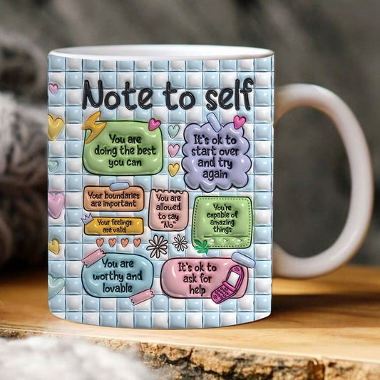 3D Note To Self School Counselor Inflated Mug, 3D Coffee Mug, Cute 3D Inflated Mug, Birthday Gift, Christimas Gift