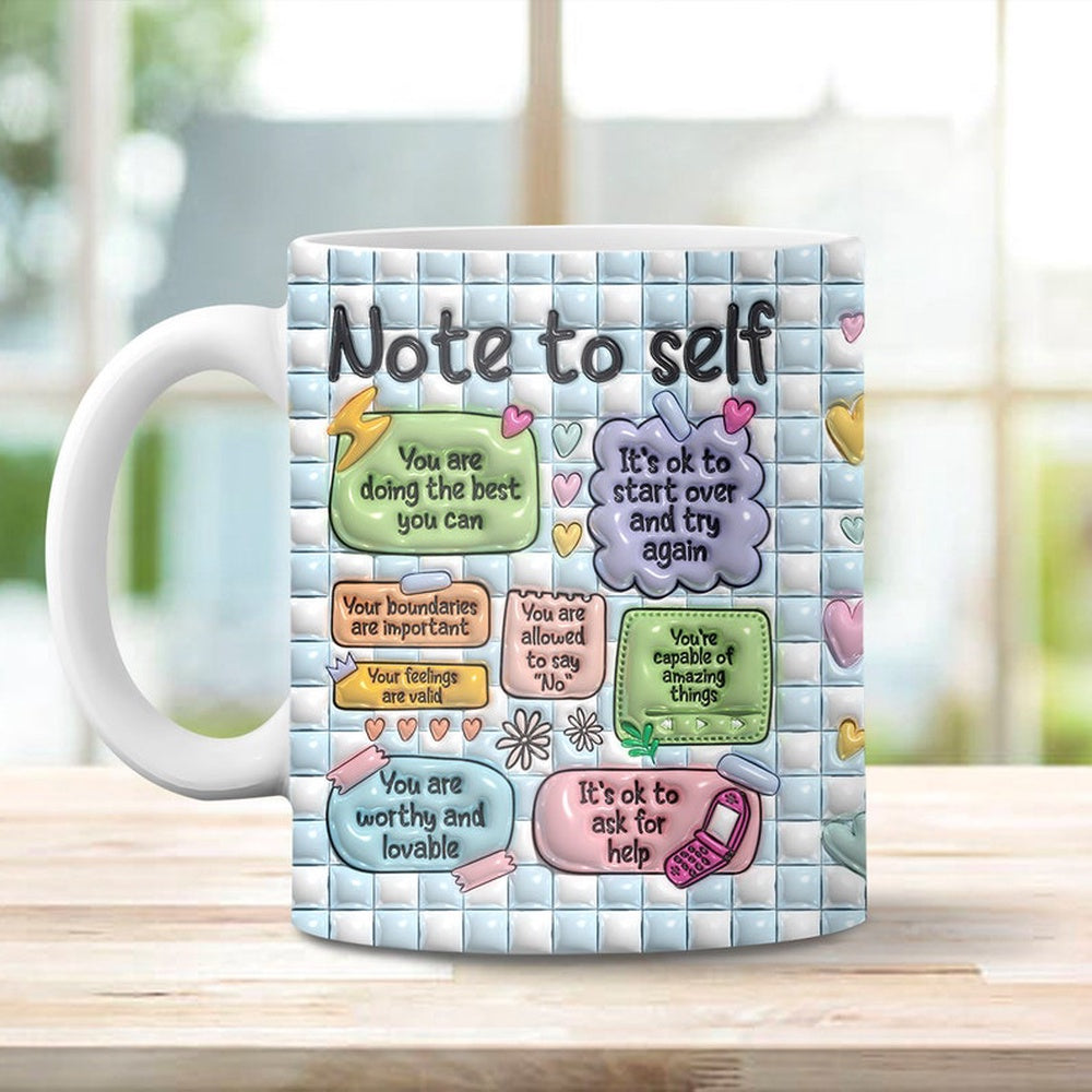 3D Note To Self School Counselor Inflated Mug, 3D Coffee Mug, Cute 3D Inflated Mug, Birthday Gift, Christimas Gift