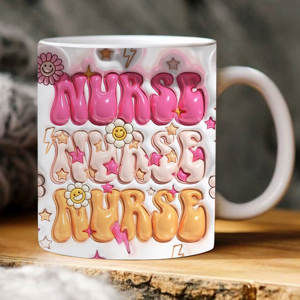 3D Nurse Inflated Mug, 3D Coffee Mug, Cute 3D Inflated Mug, Birthday Gift, Christimas Gift