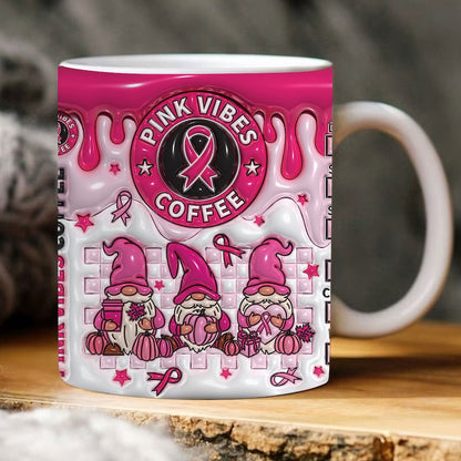 3D Pink Vibes Coffee Inflated Mug, 3D Coffee Mug, Cute 3D Inflated Mug, Birthday Gift, Christimas Gift