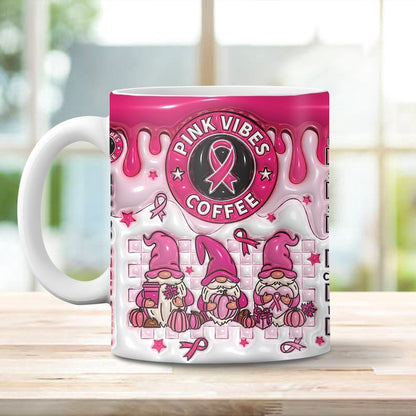 3D Pink Vibes Coffee Inflated Mug, 3D Coffee Mug, Cute 3D Inflated Mug, Birthday Gift, Christimas Gift