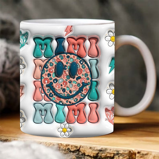 3D Retro Groovy Mimi Inflated Mug, 3D Coffee Mug, Cute 3D Inflated Mug, Birthday Gift, Christimas Gift