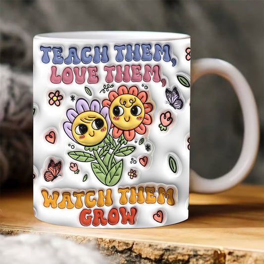 3D Teach Them, 3D Coffee Mug, Cute 3D Inflated Mug, Birthday Gift, Christimas Gift