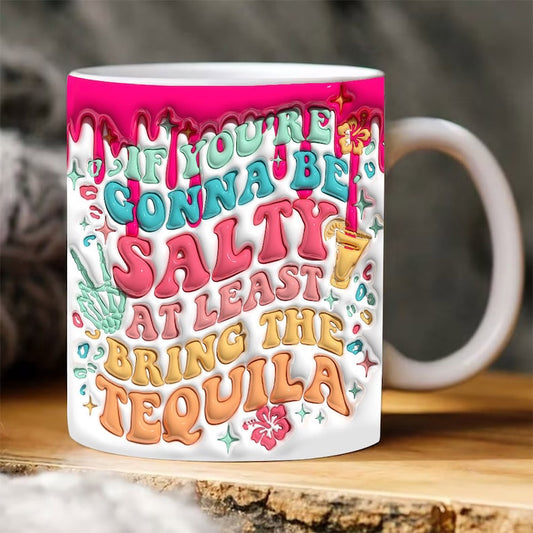 3D Tequila Inflated Mug, Summer Vibes Inflated Mug, 3D Coffee Mug, Cute 3D Inflated Mug, Birthday Gift, Christimas Gift