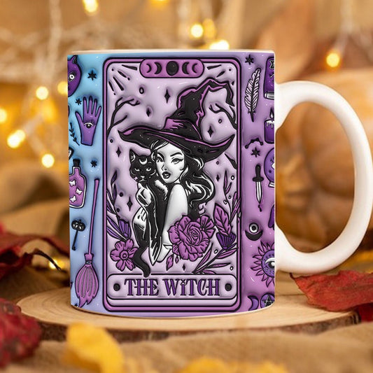 3D The Witch Tarot Card Inflated Mug, 3D Coffee Mug, Cute 3D Inflated Mug, Birthday Gift, Christimas Gift