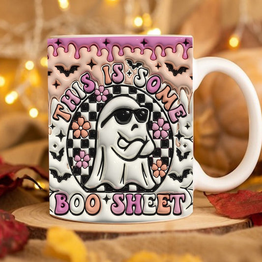 3D This Is Some Boo Sheet Inflated Mug, 3D Coffee Mug, Cute 3D Inflated Mug, Birthday Gift, Christimas Gift