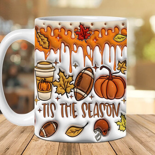 3D Tis The Season Inflated Mug, Game Day Inflated Mug, 3D Coffee Mug, Cute 3D Inflated Mug, Birthday Gift, Christimas Gift