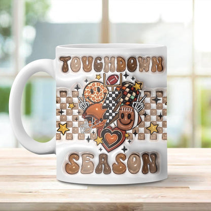 3D Touchdown Season Inflated Mug, 3D Coffee Mug, Cute 3D Inflated Mug, Birthday Gift, Christimas Gift