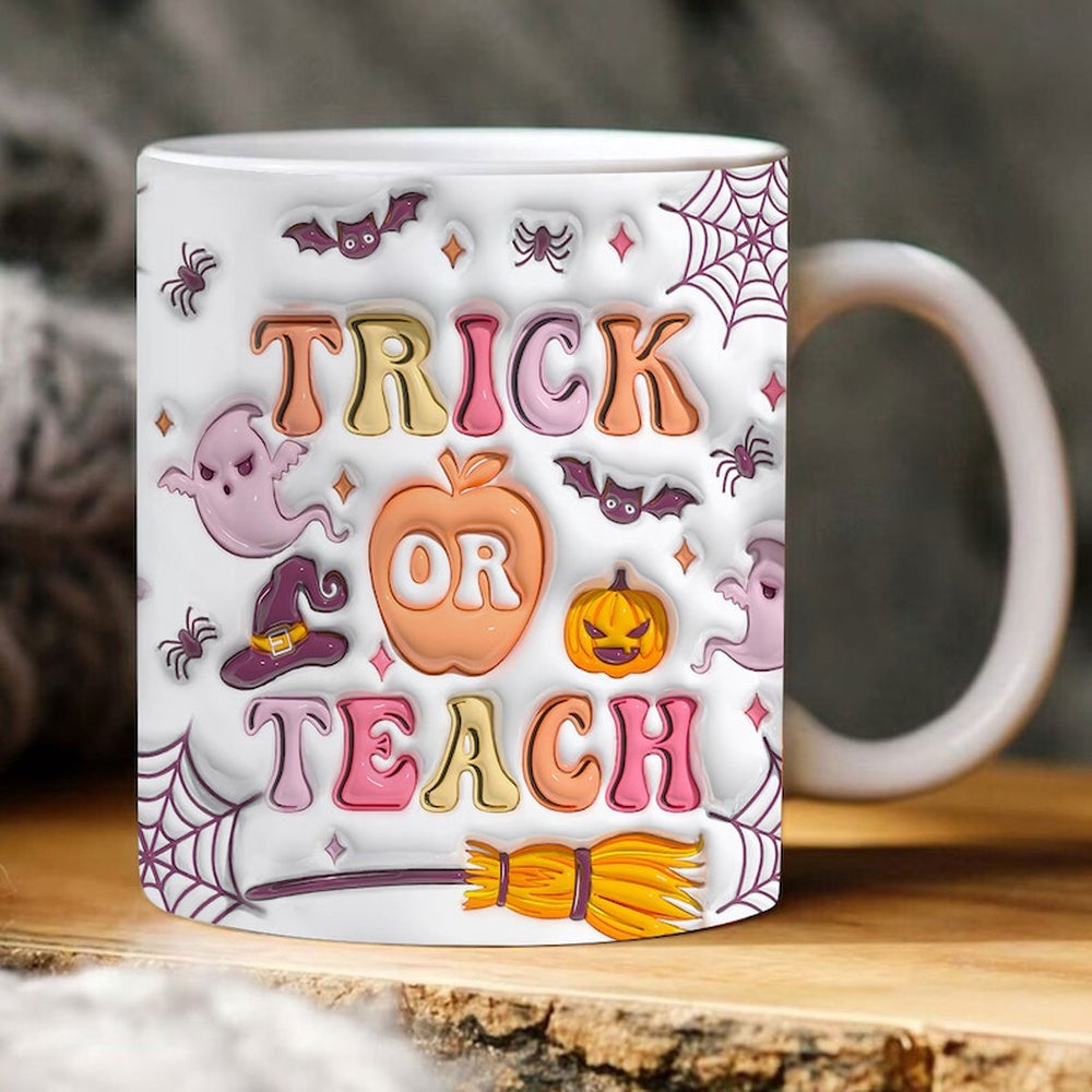 3D Treat Or Teach Inflated Mug, 3D Coffee Mug, Cute 3D Inflated Mug, Birthday Gift, Christimas Gift